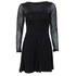 Spiral Women's GOTHIC ROCK Mesh Sleeve Flare-Wrap Dress - Black