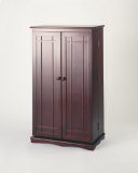 Leslie Dame CD-612C Solid Hardwood Multimedia Storage Cabinet with Classic Mission Doors, Cherry