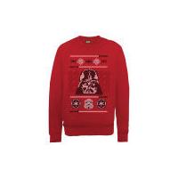 Star Wars - Christmas Darth Vader Head Knit Effect Sweatshirt - Red