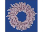 36 Flocked Cupcake Pink Artificial Spruce Christmas Wreath - Unlit