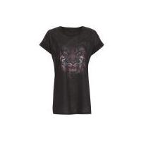 Damned Delux Women's Tartan Tiger Oversized Boyfriend Tee - Black
