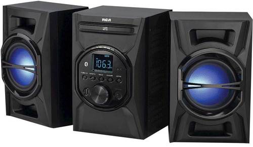 Rca Rs3697b Audio System With Lighted Speakers - Bluetooth - Black