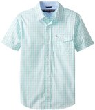 Tommy Hilfiger Big Boys' Short Sleeve Baxter, Yucca Mint, Large