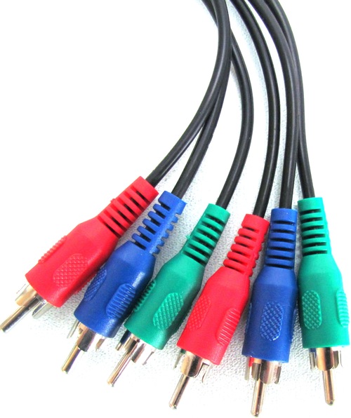 Ge Jas33607 6 Feet Component Video Cable - Rca Male To Rca Male Connector - Black