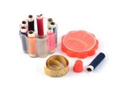 Plastic Case Thread Spools Needlework Needles Sewing Set Kit Assorted Color