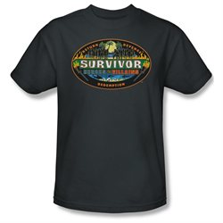 Mens SURVIVOR Short Sleeve HEROES VS VILLAINS XLarge T-Shirt Tee