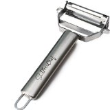 ★ #1 Top Rated Ultra Sharp Julienne Peeler & Vegetable Peeler ★ Lifetime Guarantee ★ 4.9/5 Stars | Chef-Inspired Premium Stainless Steel Shredder, Cutter, Slicer In One - Makes Zoodles/Zucchini Noodles & Peels, Shreds, and Cuts Potato, Carrot, Squash, and other Veggies with Ease ★ Expert Crafted Dishwasher-Safe Blades Makes Perfectly Julienned Strips - Anti-Clogging Blades - Cut Meal Prep Time by over 67% ★ UberChef™ 100% Satisfaction Guarantee