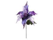 Vickerman 35585 - 31" Purple Glitter Poinsettia 13" Flower Pick (o145606)