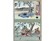 Tomoe Gozen (1157-1247) Njapanese Female Samurai Warrior Tomoe Gozen (bottom Panel) With Another Warrior Possibly Yoshinaka On Horseback Top Panel Shows Kogo No