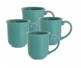Paula Deen 58141 Whitaker 4-Piece Mug Set, Aqua, 12-Ounce
