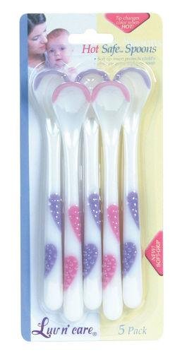 Nuby Luv n care Hot SAFE 5 pk Soft Tip Spoons BPA FREE