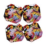 DENY Designs 4-Piece Dean Russo Siberian Husky Coaster Set