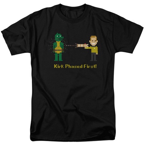 Trevco Star Trek-Kirk Phased First - Short Sleeve Adult 18-1 Tee - Black, 3X