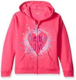 Hanes Big Girls' Ecosmart Graphic Full-Zip Fleece Hoodie, Amaranth, XL