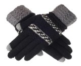IL Caldo Unisex NEW Screentouch Thick Warmer Weather Knitted Outdoor Gloves,Black