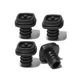 Metrokane Vacuum Stoppers, Black, Set of 4