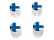 Finland Finnish Flag - Tire Rim Wheel Valve Stem Caps - Aluminum