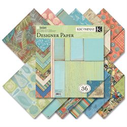 Sea Glass Double Sided Paper Pad 12 X12 36/Sheet-3 Each Of 12 Designs