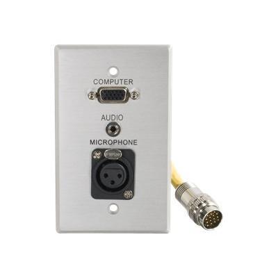 RapidRun Single Gang Integrated HD15   3.5mm   XLR Wall Plate - wall plate - VGA / audio