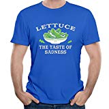 Zeyanzehong Lettuce The Taste of Sadness Graphic Men T Shirt Blue L