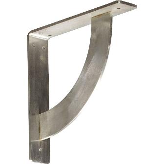 Ekena Millwork BKTM02X10X10BUSS 2 in. W x 10 in. D x 10 in. H Bulwark Bracket, Stainless Steel