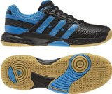 ADIDAS Junior Court Stabil Elite Indoor Shoes, Black/Blue, US4.5