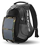 Ghostek NRGsolar Series 40L Eco Computer Laptop Messenger Backpack Book Bag   16,000mAh Power Bank with 5 USB Ports | Water Resistant | 8.8-Watt Solar Panel | Laptops Up To 15.6