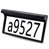 LeiDrail Address Numbers for Houses Solar Powered Address Sign LED Reflective Illuminated House Number Outdoor Lighted Metal Plaque Light Up for Street Yard