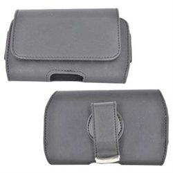 Black PUTXL Universal Leather Horizontal Pouch w Belt Clip for HTC EVO 4G