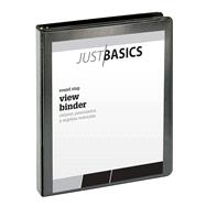 Just Basics Basic Round-ring View Binder, 1' Rings, 61% Recycled, Black - Item#396311