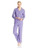 Karen Neuburger Women's Salaam Bombay Girlfriend Pajama, Ditsy Aubergine, Large