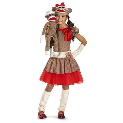 Girls Sock Monkey Costume