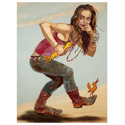 Caged Bird Sing - Extra Large 30 X 40 - Hand Painted Canvas Art
