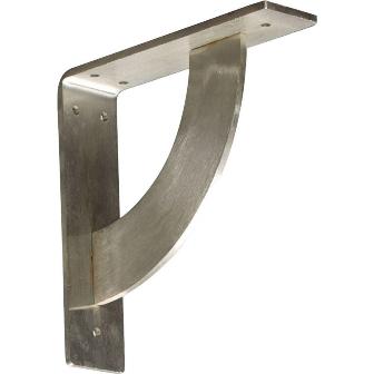 Ekena Millwork BKTM02X08X08BUSS 2 in. W x 8 in. D x 8 in. H Bulwark Bracket, Stainless Steel