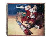 Coca-cola Santa And Train Tapestry Throw