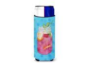 Carolines Treasures Bb8251muk Mason Jar Cocktail Blue Polkadot Michelob Ultra Hugger For Slim Cans