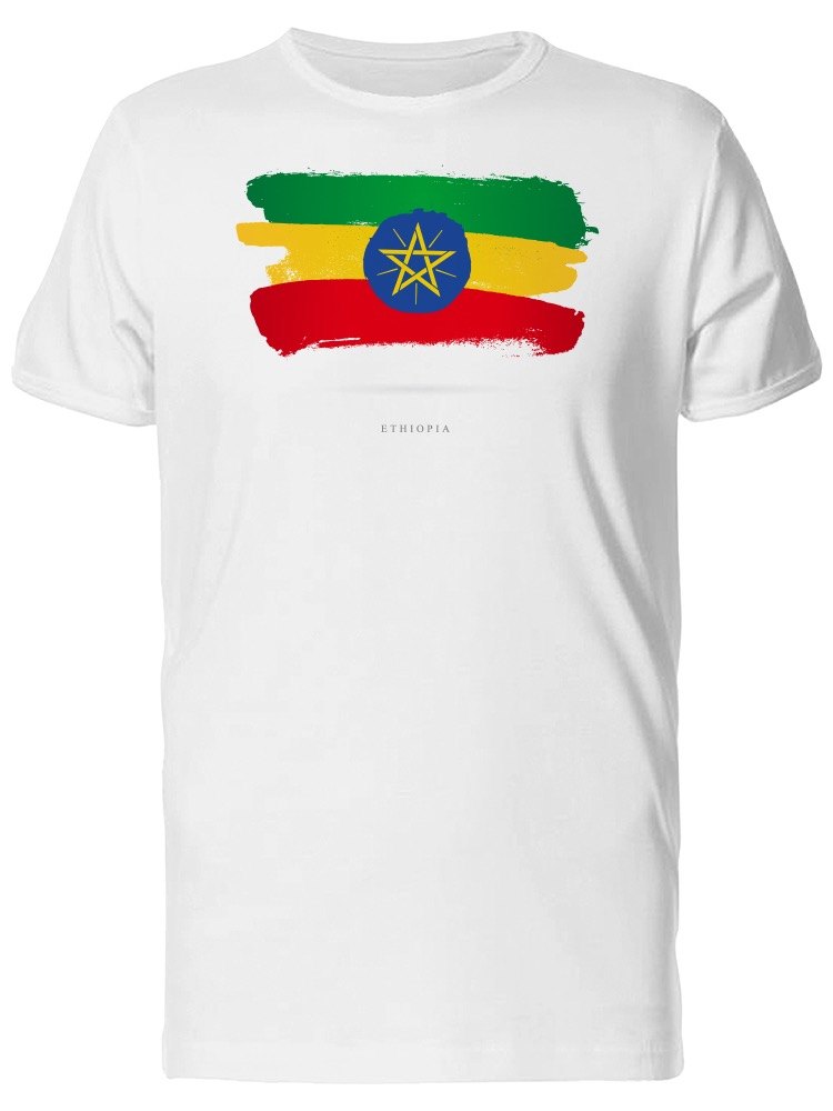 Grunge Watercolor Ethiopia Flag Tee Men's -Image by Shutterstock