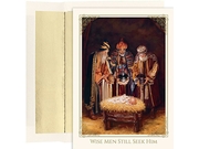 Jam PaperÂ® - Wisemen & Baby Jesus Christmas Card Pack - 18 Holiday Cards & Envelopes Per Pack