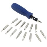 TOOGOO(R) Magnetic Screwdriver Set w/ 15 bits Great for Cellphones, Computers, Gaming Devices Includes: T6, TORX, PHILIPS, SLOTTED, SPANNER, TRI-WING, BENT PRY TOOL, ROUND AWL, RESET PIN for Game Boy Advance, Nintendo Wii, DS Lite, NDS