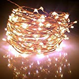 Starry Lights 40 Ft / 240 Leds By Qualizzi® - Warm White LED Color on Extra-long Copper Wire String Light   FREE e-Book, w/ Clear Electrical Cord and White Power Adaptor 110/240v