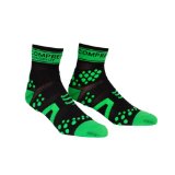 COMPRESSPORT Men's Pro Racing High Cut Run Sock, Black/Green, US5