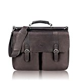 Solo Warren 16 Inch Leather Laptop Briefcase, Espresso