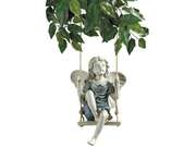 Summertime Fairy On A Swing Statue