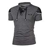 Plus Size!Men Summer Hooded Shirt Top,Todaies Fashion Personality Top Men's Casual Slim Patchwork Short Sleeve T Shirt Top Blouse 2018 (XL, Dark Gray)