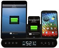 Capello Cr220 Clock Radio And Universal Charging Stand - Black