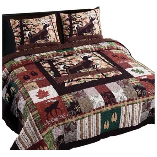 Greenland Whitetail Lodge King Quilt Set 100" x 90" with Two Shams 20" x 36"