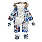 jingle mallet Newborn Baby Boys Grils Winter Rompers Snowsuit Jumpsuit Romper, H611206 Print 18M