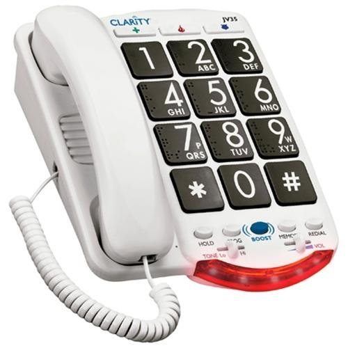 Ameriphone JV35 Standard Phone - White - Corded - 1 x Phone Line
