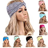 Dressffe Women Headwear Twist Sport Yoga Lace vintage Headband Turban Headscarf Wrap (Black)