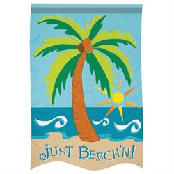 Garden Size Applique Flag Flag, Just Beach'n, 13 X 18 Inches